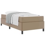 vidaXL Cadru de pat cu saltea Cappuccino 90 x 200 cm Piele artificială