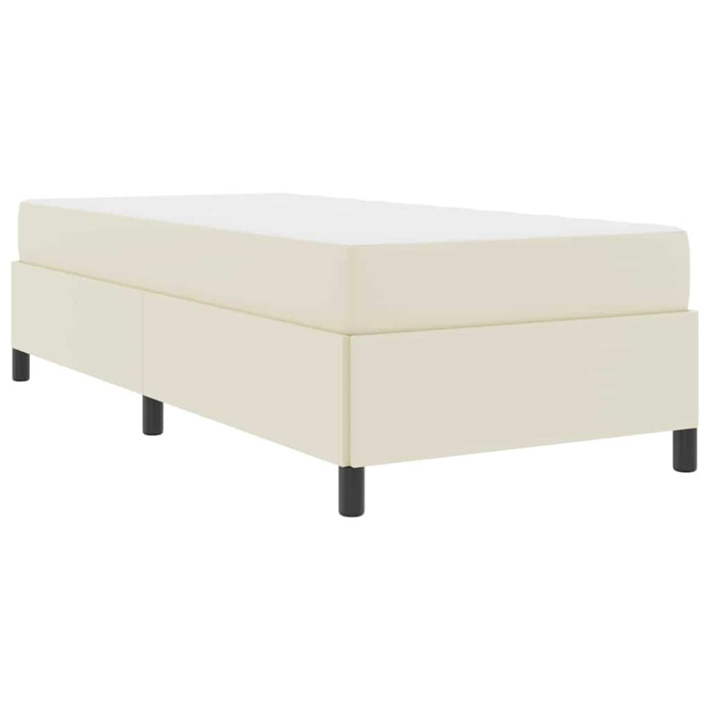 vidaXL Cadru de pat cu saltea Crem 100 x 200 cm Piele artificială