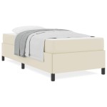vidaXL Cadru de pat cu saltea Crem 100 x 200 cm Piele artificială