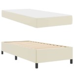 vidaXL Cadru de pat cu saltea Crem 100 x 200 cm Piele artificială