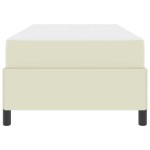 vidaXL Cadru de pat cu saltea Crem 100 x 200 cm Piele artificială