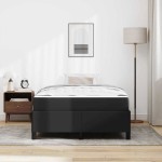 vidaXL Cadru de pat cu saltea Negru 120 x 190 cm Piele artificială