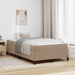 vidaXL Cadru de pat cu saltea cu saltea Cappuccino 120 x 190 cm