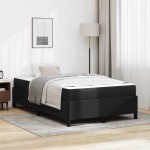 vidaXL Cadru de pat cu saltea Negru 120 x 200 cm Piele artificială