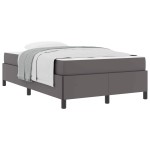 vidaXL Cadru de pat cu saltea Gri 120 x 200 cm Piele artificială