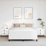 vidaXL Cadru de pat cu saltea Alb 140 x 190 cm Piele artificială