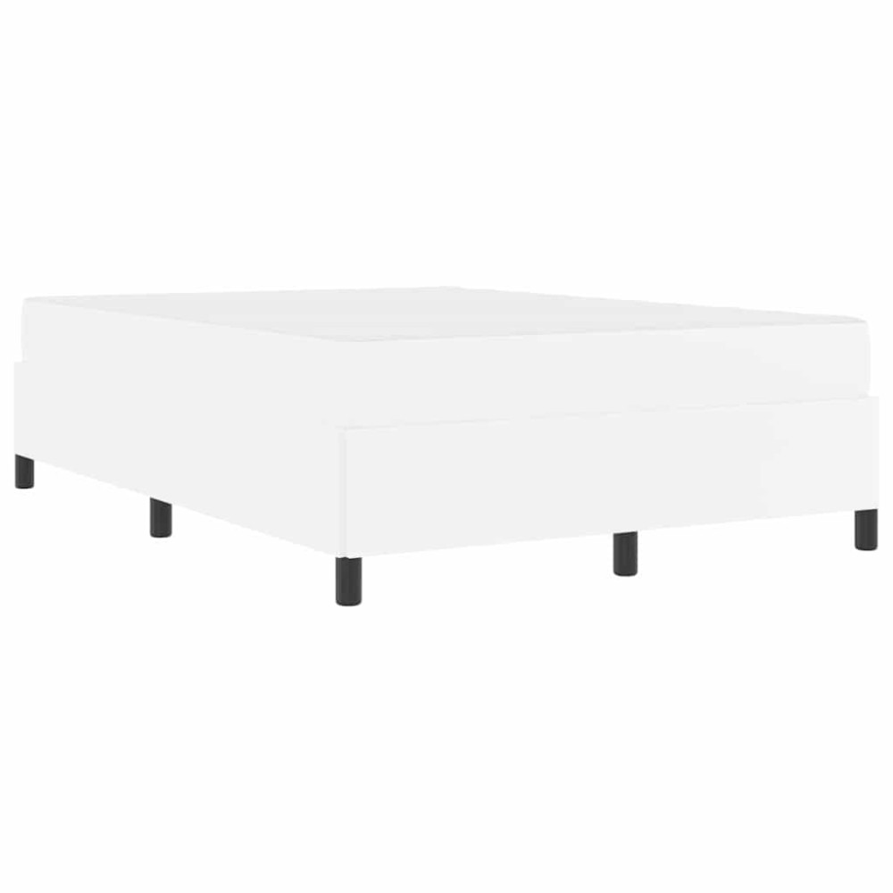 vidaXL Cadru de pat cu saltea Alb 140 x 200 cm Piele artificială