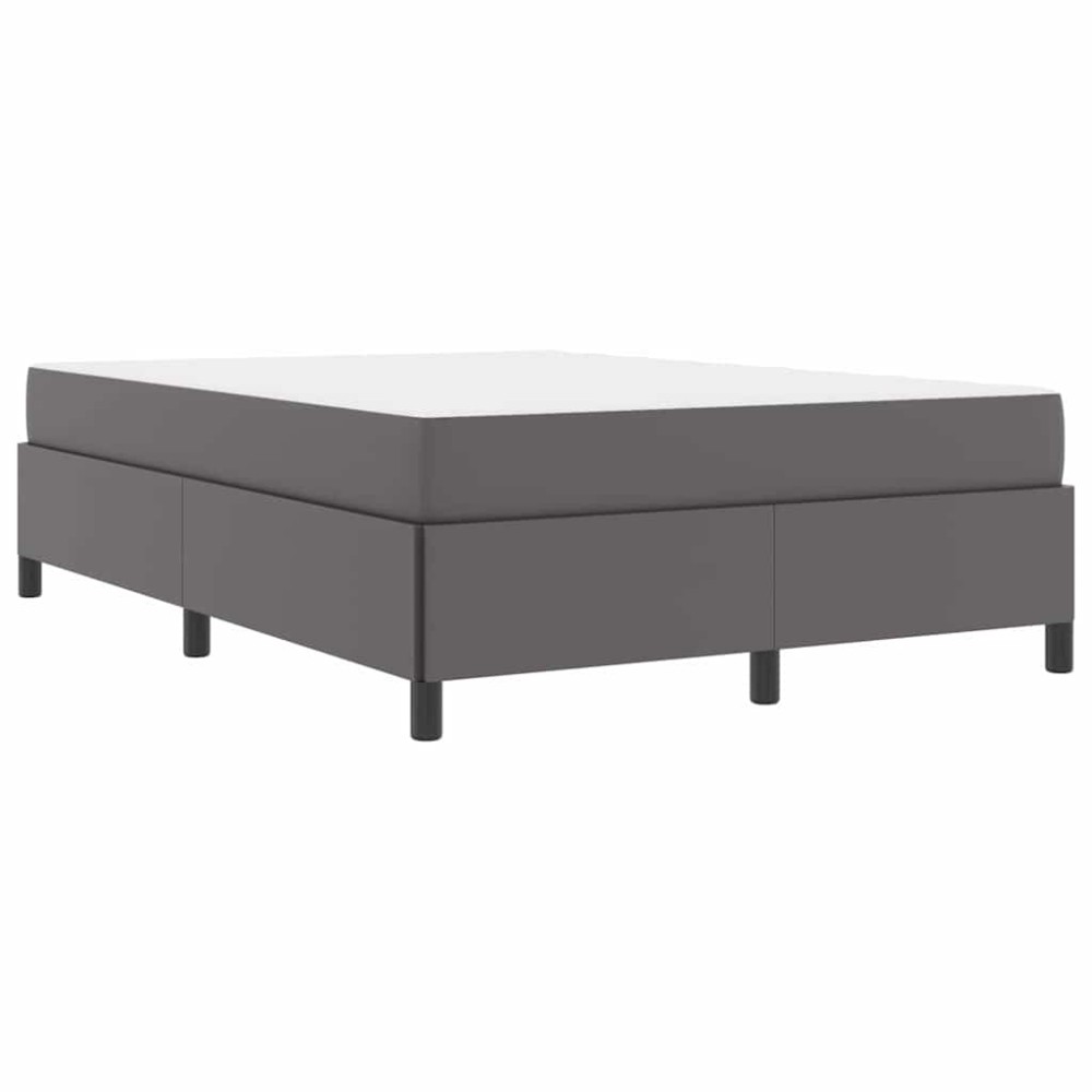 vidaXL Cadru de pat cu saltea Gri 140 x 200 cm Piele artificială