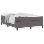 vidaXL Cadru de pat cu saltea Gri 140 x 200 cm Piele artificială