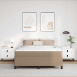 vidaXL Cadru de pat cu saltea cu saltea Cappuccino 140 x 200 cm
