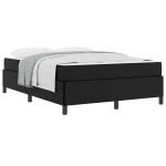 vidaXL Cadru de pat cu saltea Negru 160 x 200 cm Piele artificială