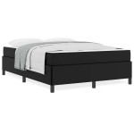 vidaXL Cadru de pat cu saltea Negru 160 x 200 cm Piele artificială