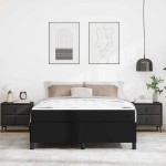 vidaXL Cadru de pat cu saltea Negru 160 x 200 cm Piele artificială