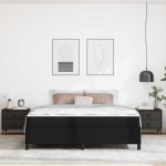 vidaXL Cadru de pat cu saltea Negru 180 x 200 cm Piele artificială