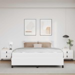 vidaXL Cadru de pat cu saltea Alb 180 x 200 cm Piele artificială