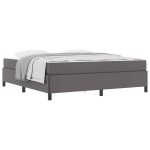 vidaXL Cadru de pat cu saltea Gri 180 x 200 cm Piele artificială