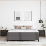 vidaXL Cadru de pat cu saltea Gri 180 x 200 cm Piele artificială