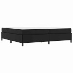 vidaXL Cadru de pat cu saltea Negru 200 x 200 cm Piele artificială