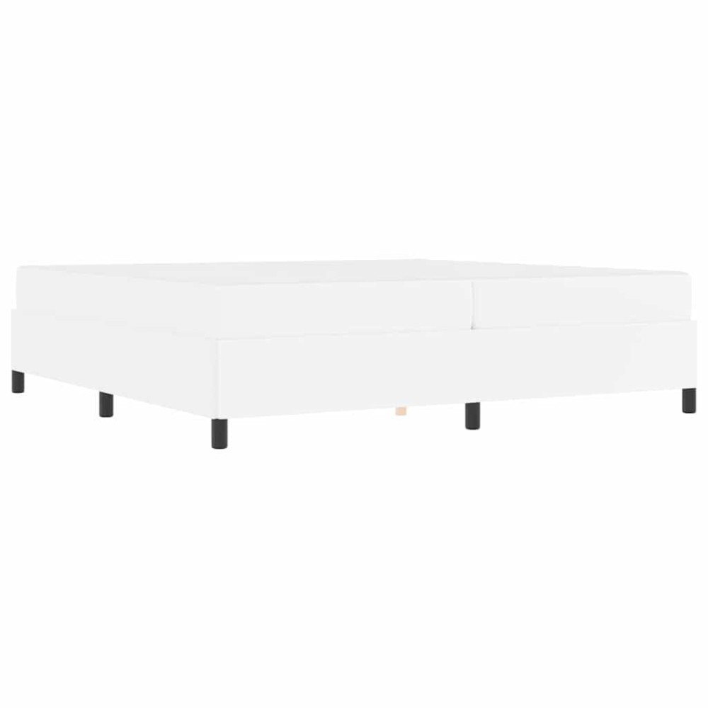 vidaXL Cadru de pat cu saltea Alb 200 x 200 cm Piele artificială
