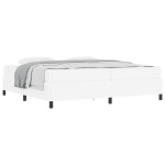 vidaXL Cadru de pat cu saltea Alb 200 x 200 cm Piele artificială