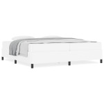 vidaXL Cadru de pat cu saltea Alb 200 x 200 cm Piele artificială
