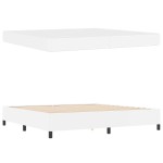 vidaXL Cadru de pat cu saltea Alb 200 x 200 cm Piele artificială