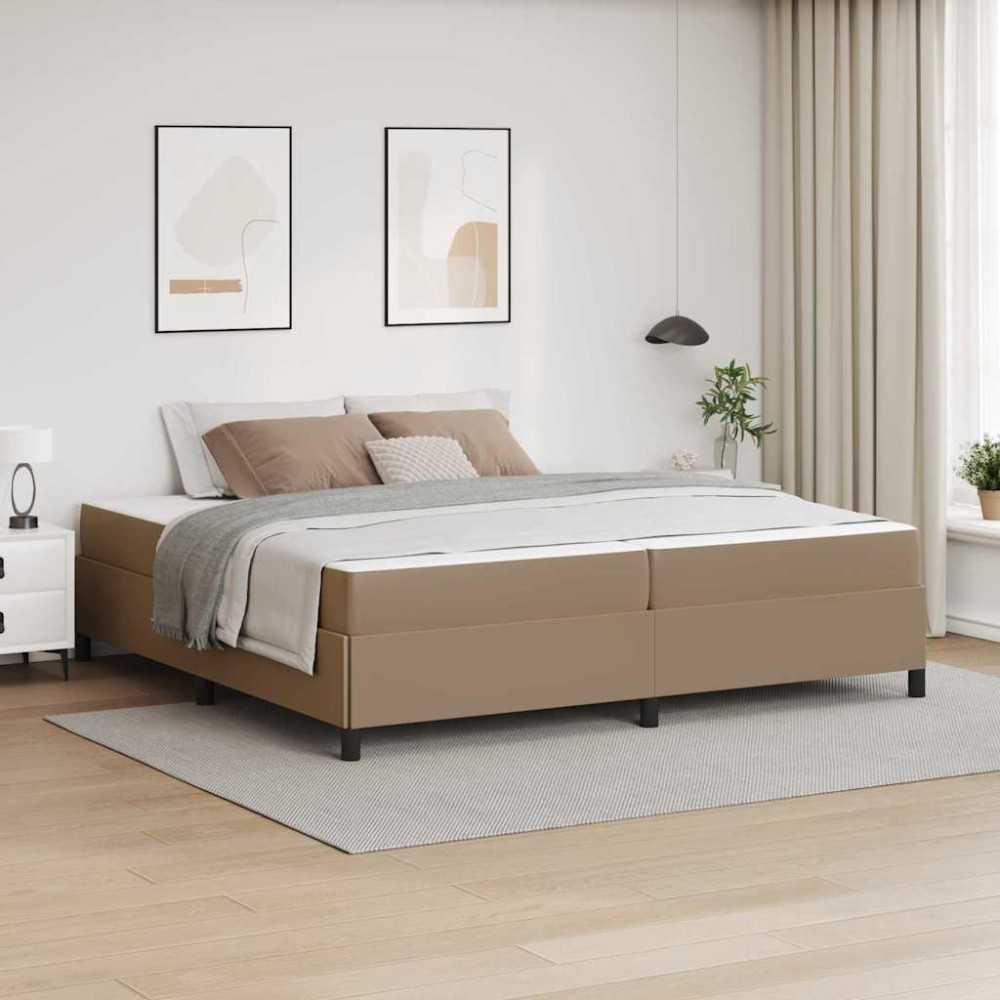 vidaXL Cadru de pat cu saltea cu saltea Cappuccino 200 x 200 cm