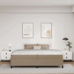 vidaXL Cadru de pat cu saltea cu saltea Cappuccino 200 x 200 cm