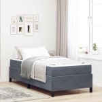 vidaXL Cadru de pat cu saltea Gri închis 80 x 200 cm Catifea