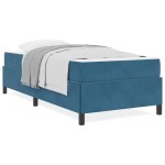vidaXL Cadru de pat Albastru închis și alb 90 x 190 cm Catifea