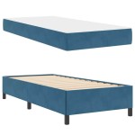 vidaXL Cadru de pat Albastru închis și alb 90 x 190 cm Catifea
