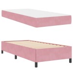 vidaXL Cadru de pat cu saltea Roz și alb 90 x 190 cm Catifea vidaXL Cadru de pat cu saltea Roz și alb 90 x 190 cm Catifea