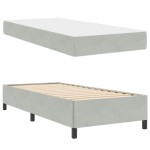 vidaXL Cadru de pat Gri deschis, gri și alb 90 x 200 cm Catifea
