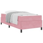 vidaXL Cadru de pat cu saltea Roz și alb 90 x 200 cm Catifea vidaXL Cadru de pat cu saltea Roz și alb 90 x 200 cm Catifea