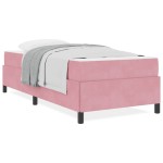 vidaXL Cadru de pat cu saltea Roz și alb 90 x 200 cm Catifea vidaXL Cadru de pat cu saltea Roz și alb 90 x 200 cm Catifea