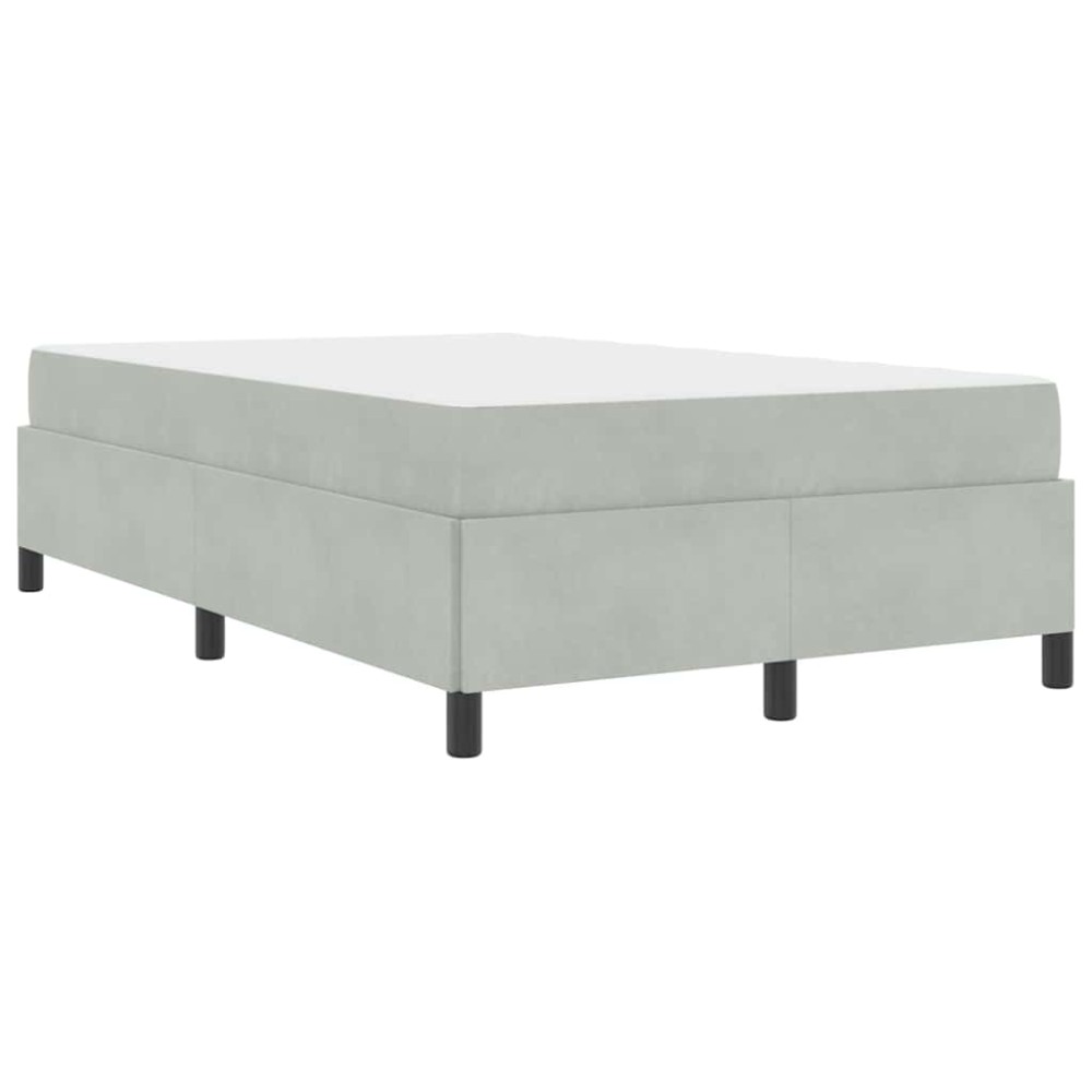 vidaXL Cadru de pat cu saltea Alb și gri deschis 120 x 190 cm Catifea