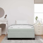 vidaXL Cadru de pat cu saltea Alb și gri deschis 120 x 190 cm Catifea