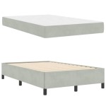 vidaXL Cadru de pat cu saltea Alb și gri deschis 120 x 190 cm Catifea