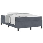 vidaXL Cadru de pat cu saltea Gri închis și Alb 120 x 190 cm Catifea
