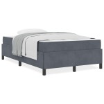 vidaXL Cadru de pat cu saltea Gri închis și Alb 120 x 190 cm Catifea