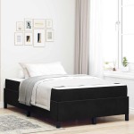vidaXL Cadru de pat cu saltea Negru și Alb 120 x 190 cm Catifea