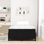 vidaXL Cadru de pat cu saltea Negru și Alb 120 x 190 cm Catifea