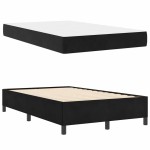 vidaXL Cadru de pat cu saltea Negru și Alb 120 x 190 cm Catifea
