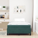 vidaXL Cadru de pat cu saltea Verde închis și alb 120 x 190 cm Catifea vidaXL Cadru de pat cu saltea Verde închis și alb 120 x 190 cm Catifea