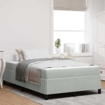 vidaXL Cadru de pat cu saltea Gri deschis 120 x 200 cm țesătură