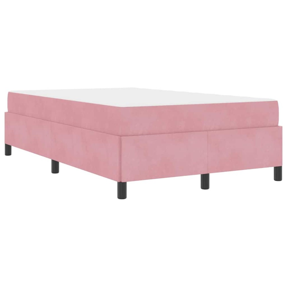 vidaXL Cadru de pat cu saltea Roz și alb 120 x 200 cm Catifea