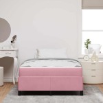vidaXL Cadru de pat cu saltea Roz și alb 120 x 200 cm Catifea