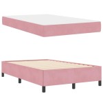 vidaXL Cadru de pat cu saltea Roz și alb 120 x 200 cm Catifea