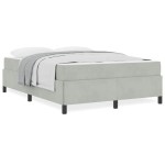 vidaXL Cadru de pat cu saltea Gri deschis și gri 140 x 190 cm Catifea