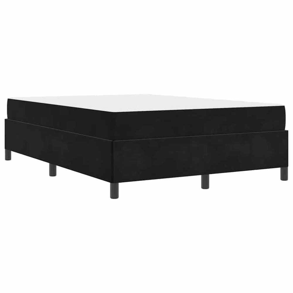 vidaXL Cadru de pat cu saltea Negru și Alb 140 x 200 cm Catifea